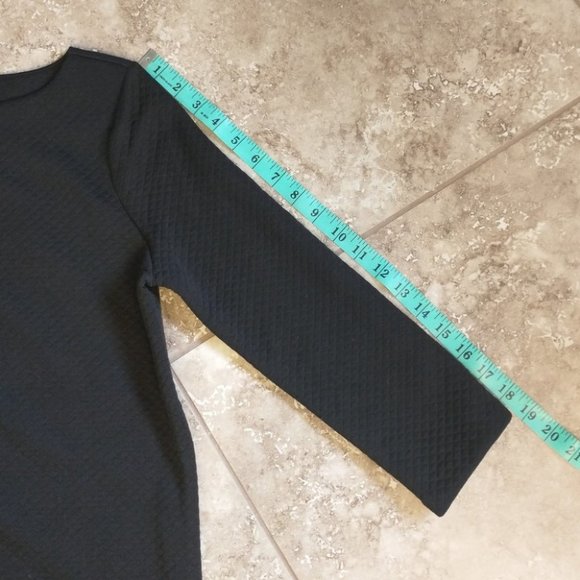 Women's Daisy Fuentes Black Quilted Texture 3/4 Sleeve Dress Size Small - Picture 9 of 9